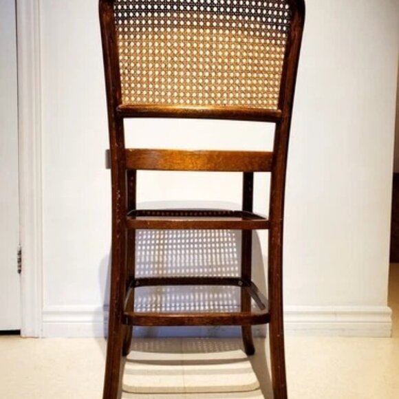 Vintage 1970's Tall *Mid Century* Ladder Cane Chair - 37"inches Tall - VGC - Picture 2 of 8